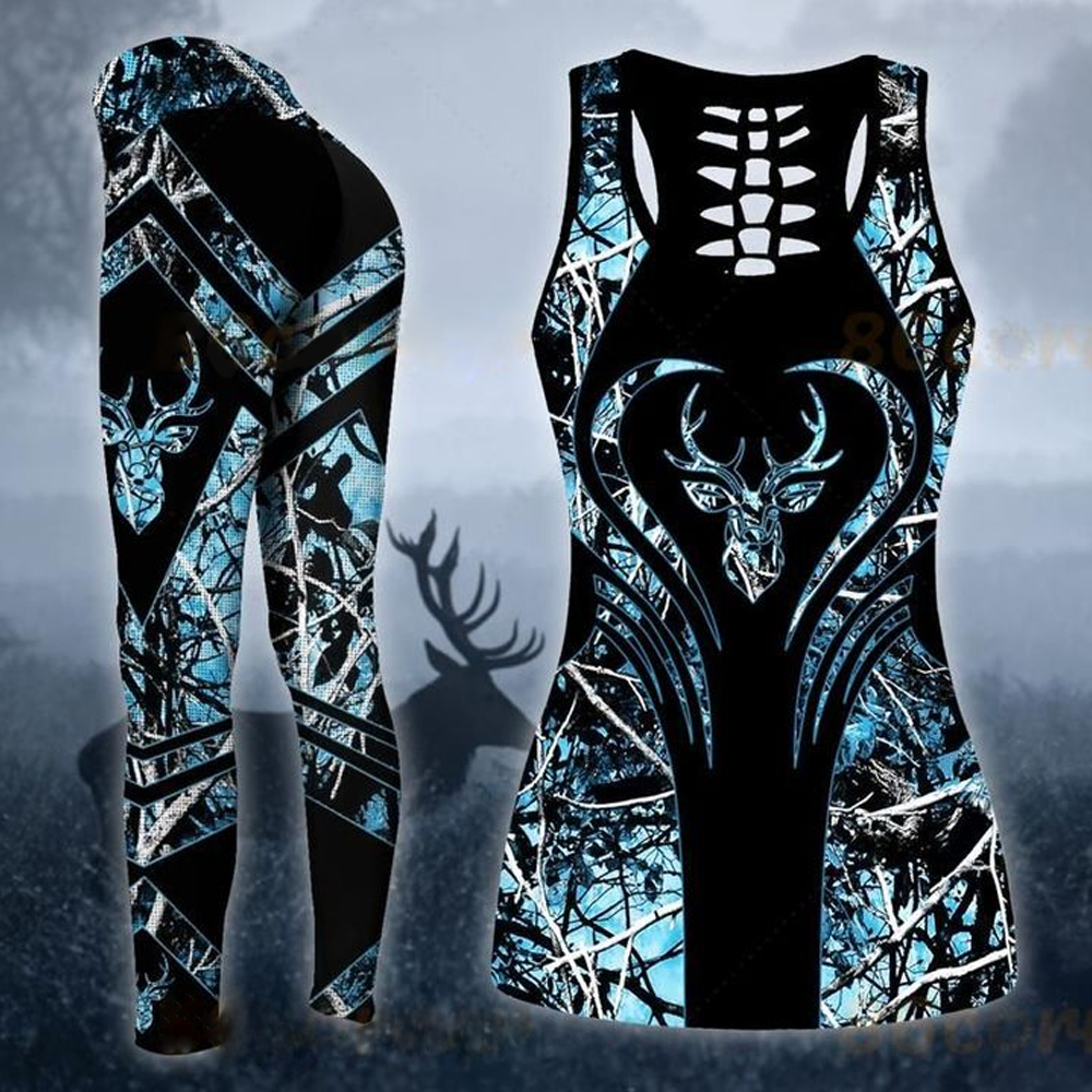 Awesome Hoodie 3D All Over Print Legging + Tank Top BLUE DEER LEGGING HBLG0001
