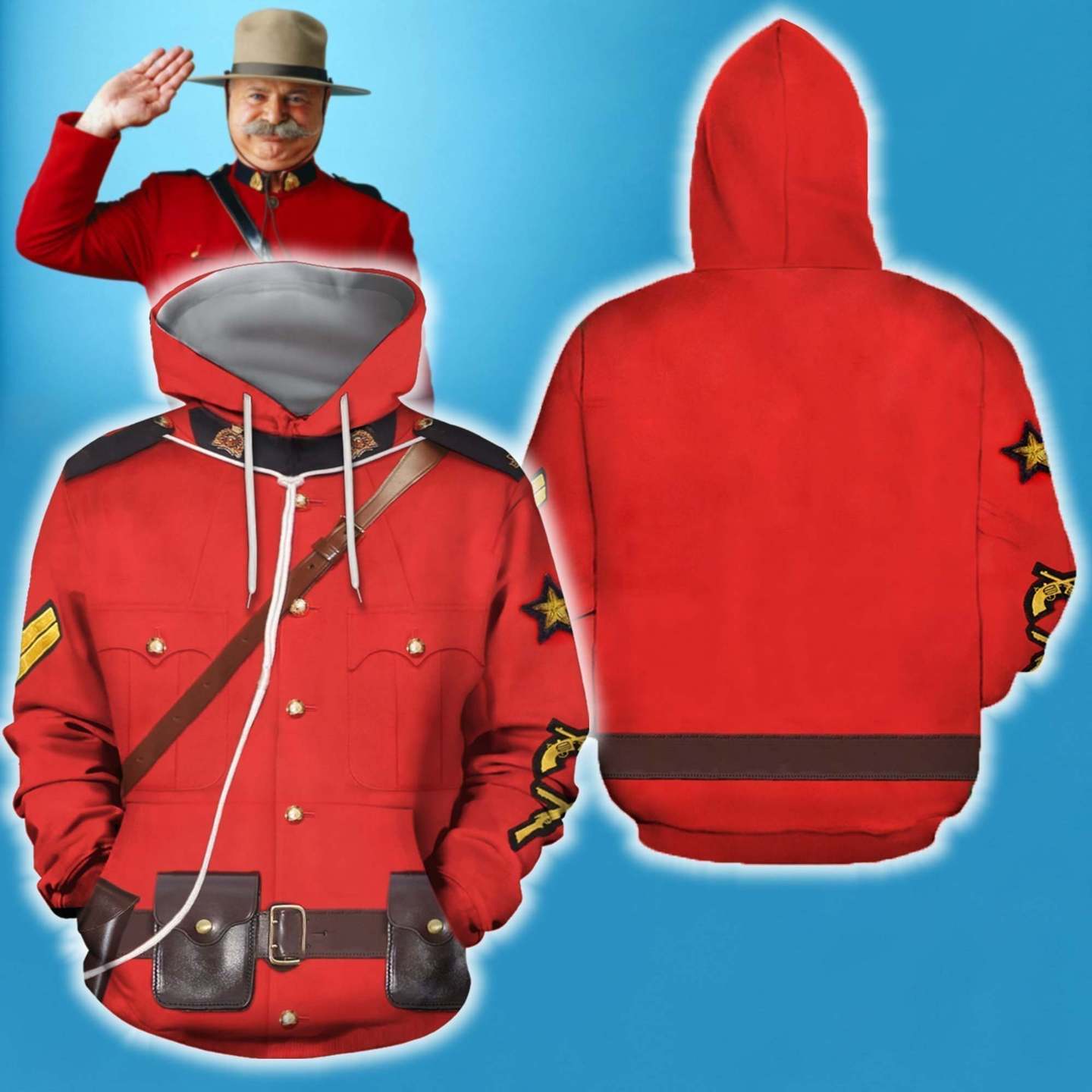 3D All Over Printed Military Coat 3