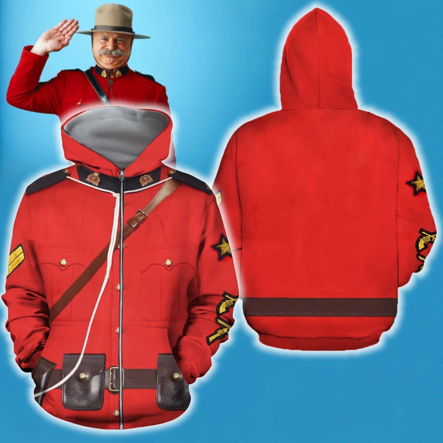 3D All Over Printed Military Coat 3