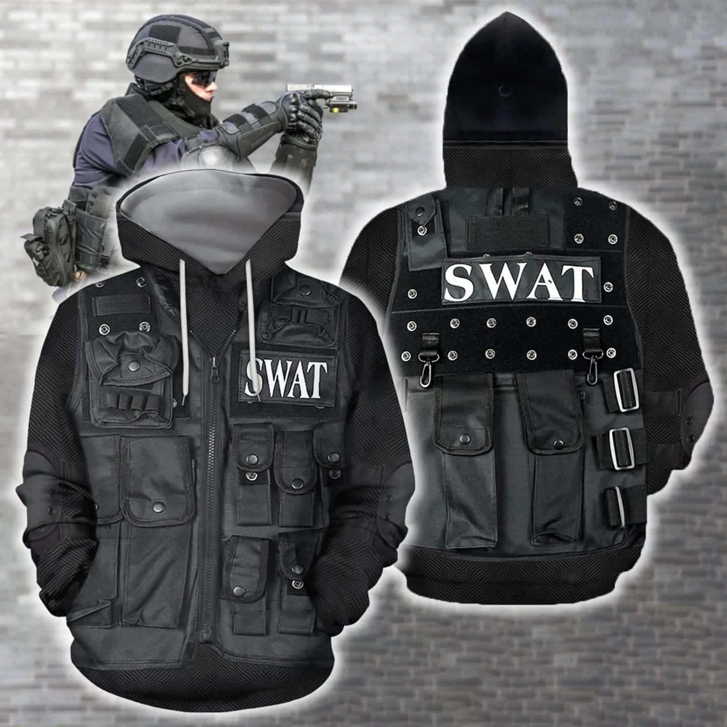 3D All Over Printed U.S SWAT Team Uniform
