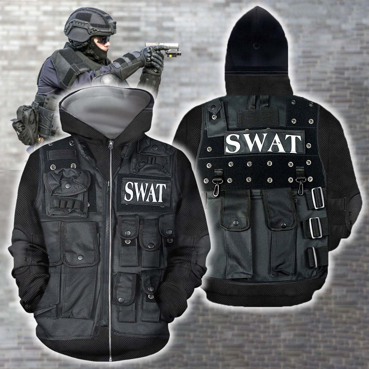 3D All Over Printed U.S SWAT Team Uniform