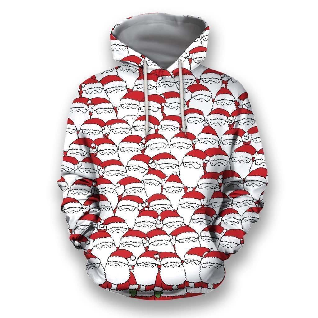 3D All Over Print Can You Spot The Sheep Hidding Among These Santas Christmas Hoodie