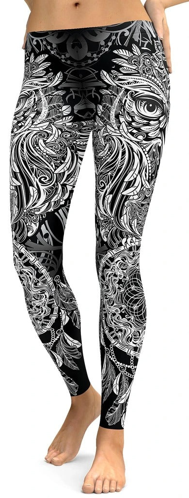 Awesome Hoodied - Ornamental Owl Leggings - QK4002