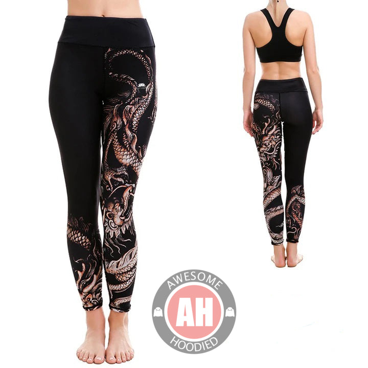 Awesome Hoodie 3D All Over Print Legging + Tank Top Dragon COMBO MASK VNLGS0010