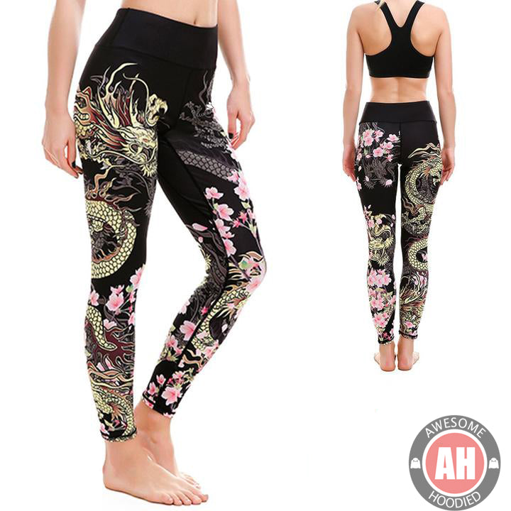 Awesome Hoodie 3D All Over Print Legging + Tank Top Dragon COMBO MASK VNLGS0009
