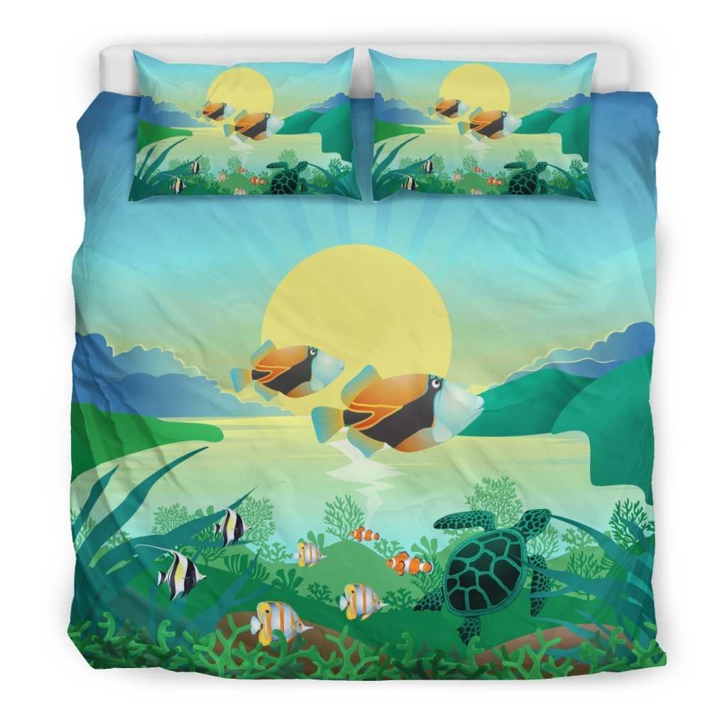 Awesome Hoodies - HUMUHUMUNUKUNUKUAPUA HAWAIIAN BEDDING - Cross Quilt Bedding QK30004