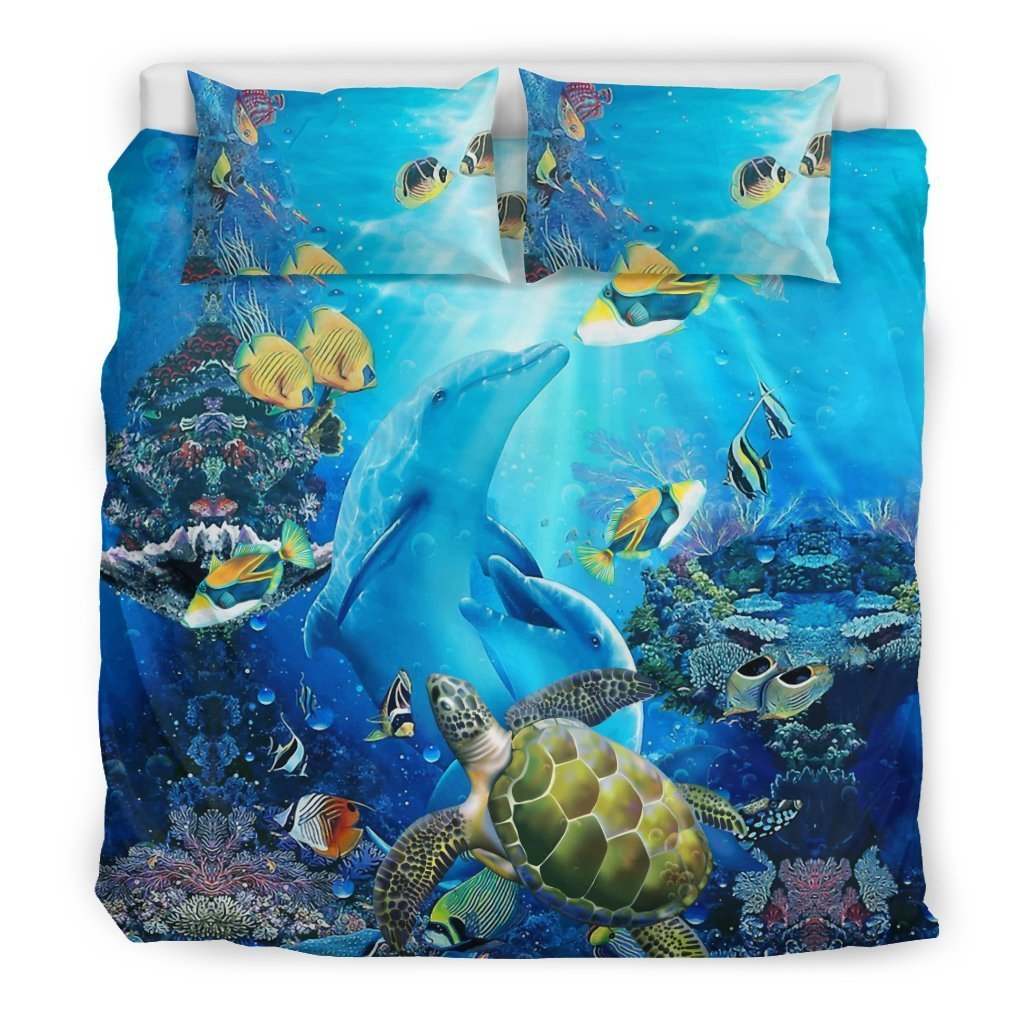 Awesome Hoodies - HAWAIIAN OCEAN FISH BEDDING SET - Cross Quilt Bedding QK30001