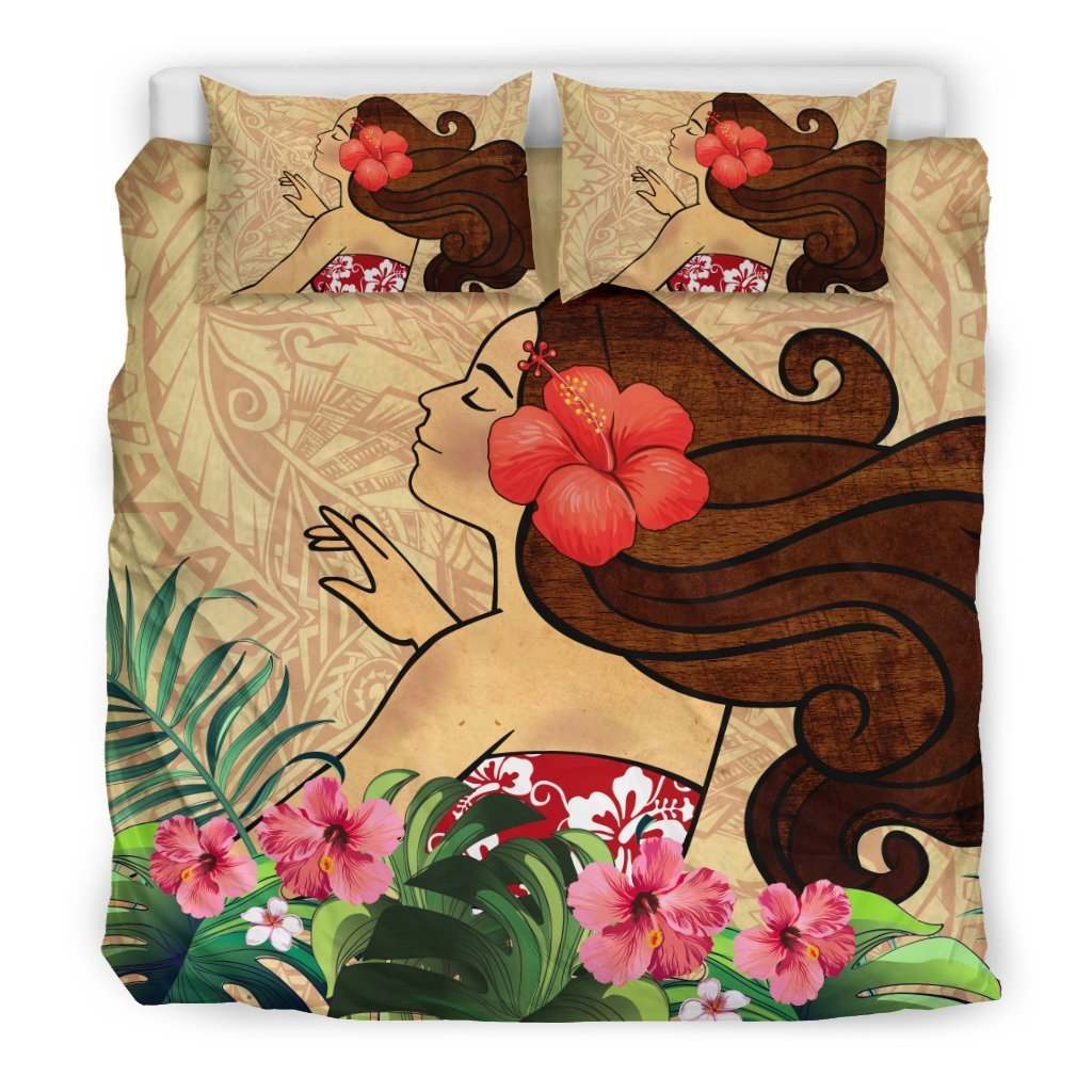 Awesome Hoodies - GIRL AND HIBISCUS BEDDING - Cross Quilt Bedding QK30003
