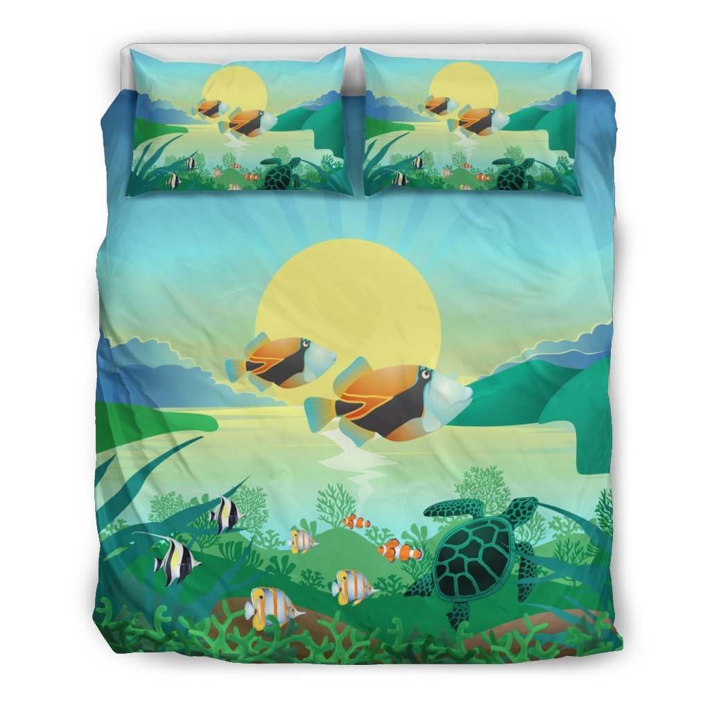 Awesome Hoodies - HUMUHUMUNUKUNUKUAPUA HAWAIIAN BEDDING - Cross Quilt Bedding QK30004