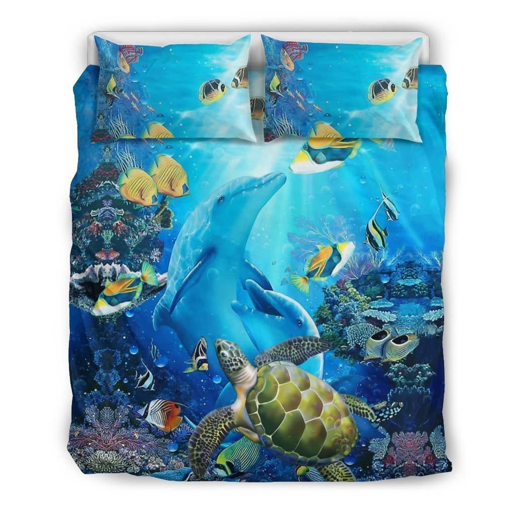 Awesome Hoodies - HAWAIIAN OCEAN FISH BEDDING SET - Cross Quilt Bedding QK30001
