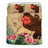 Awesome Hoodies - GIRL AND HIBISCUS BEDDING - Cross Quilt Bedding QK30003