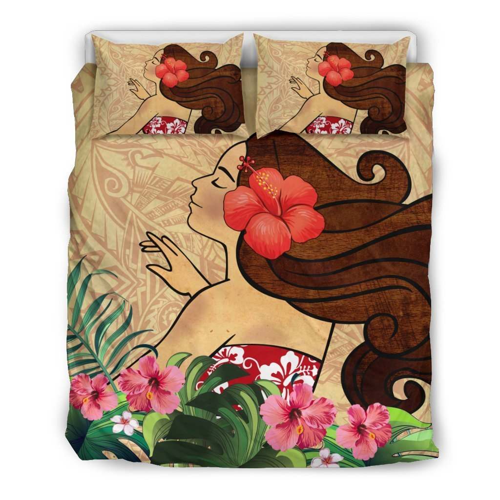 Awesome Hoodies - GIRL AND HIBISCUS BEDDING - Cross Quilt Bedding QK30003