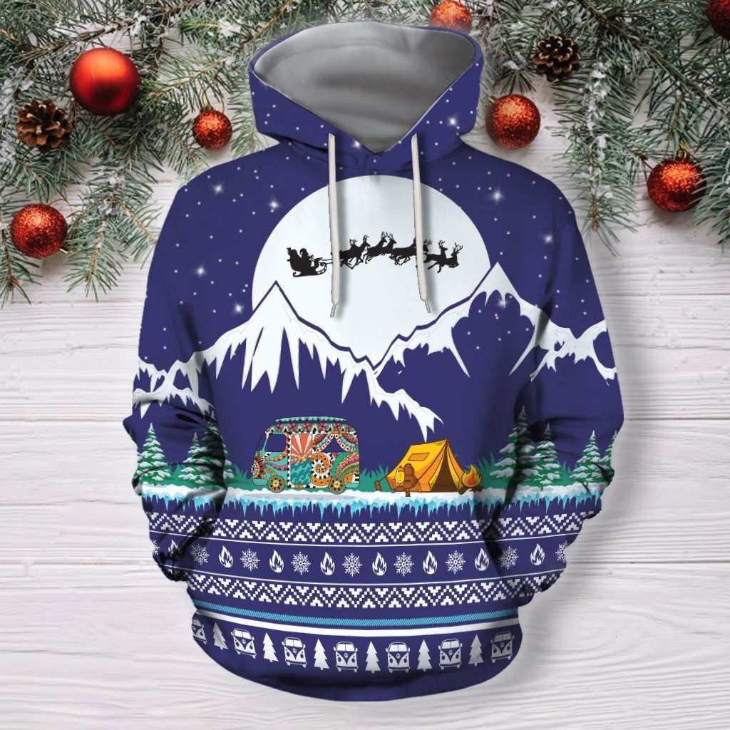 Awesome hoodie 3D ALL OVER PRINT CAMPING CHRISTMAS HOODIE for Men and Women Hoodie QK0029
