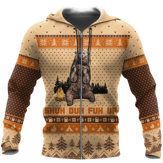 All Over Print Chirstmas Bear for Men and Women, T-Shirt, Zip Hoodies, Sweatshirt HBC0079