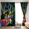 Awesome hoodied Pattern Deer All Printed 3D Grommet Window Curtains- HD33