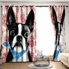 Awesome hoodied Boston Terrier Printed 3D Grommet Window Curtains HD71