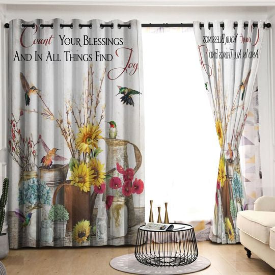 Awesome hoodied Hummingbirds Printed 3D Grommet Window Curtains HD44