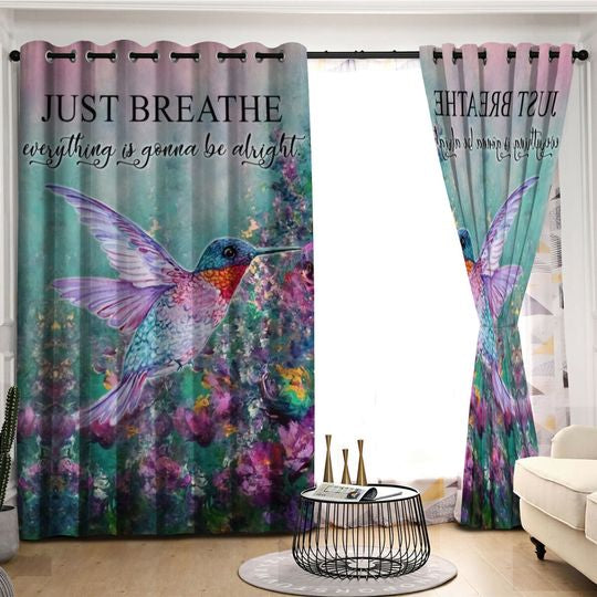 Awesome hoodied Pattern  Hummingbirds All Printed 3D Grommet Window Curtains- HD39