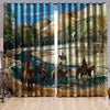 Awesome hoodie Pattern Horse All Printed 3D Grommet Window Curtains - HD22