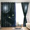 Awesome hoodied Black Cat Printed 3D Grommet Window Curtains HD65