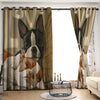 Awesome hoodied Boston Terrier Printed 3D Grommet Window Curtains HD73