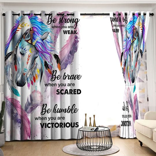Awesome hoodied Pattern Horse All Printed 3D Grommet Window Curtains- HD28