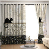 Awesome hoodied Black Cat Printed 3D Grommet Window Curtains HD68