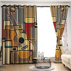Awesome hoodied Guitar Printed 3D Grommet Window Curtains HD54