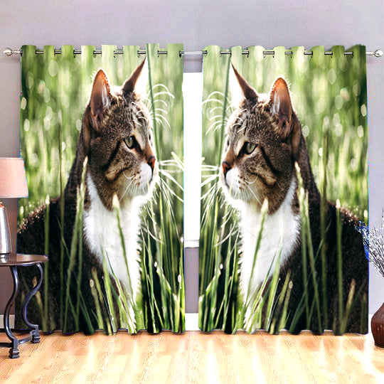Awesome hoodied 3D all print Love Cat Curtains  skull - VNC0032