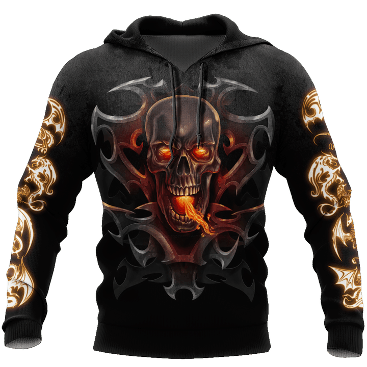 Awesome Hoodied 3D All Over Printer Dragon Dungeon  Skullcap Black  HD032