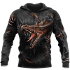 Awesome Hoodied 3D Tattoo Dungeon Dragon  Black - Full Size  HD016