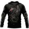 Awesome Hoodied 3D All Over Printer Dragon Dungeon Black - Full Size  HD031