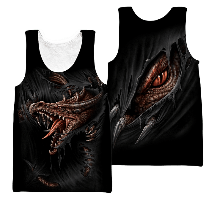 Awesome Hoodied 3D Tattoo Dungeon Dragon  Black - Full Size  HD016