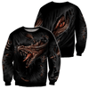 Awesome Hoodied 3D Tattoo Dungeon Dragon  Black - Full Size  HD016