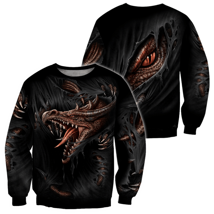 Awesome Hoodied 3D Tattoo Dungeon Dragon  Black - Full Size  HD016