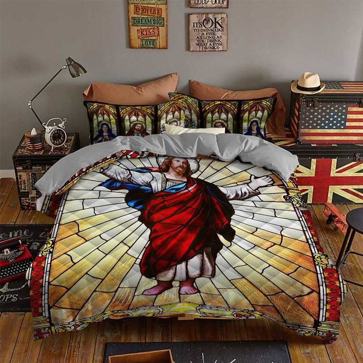 Awesome Hoodies - JESUS QUILT BEDDING - Cross Quilt Bedding QK31015