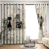 Awesome hoodied Black Cat Pattern Printed 3D Grommet Window Curtains - HB00078