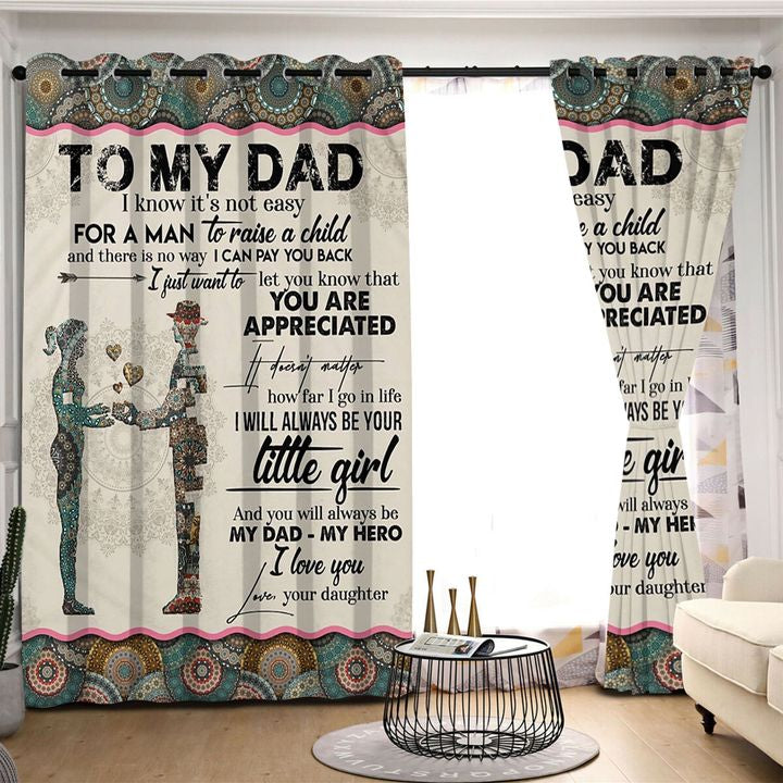 Awesome hoodied Love Dad Printed 3D Grommet Window Curtains - HB00082