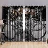 Awesome hoodied Drum Printed 3D Grommet Window Curtains HD74