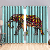 Awesome hoodied Elephant Pattern Printed 3D Grommet Window Curtains - HB00095
