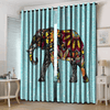 Awesome hoodied Elephant Pattern Printed 3D Grommet Window Curtains - HB00095