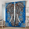 Awesome hoodied Elephant Pattern Printed 3D Grommet Window Curtains - HB00094