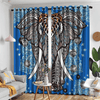 Awesome hoodied Elephant Pattern Printed 3D Grommet Window Curtains - HB00094