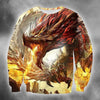 Awesome Hoodied 3D All Over Printer Hoodie Dragon Yelow - Full Size  HD030