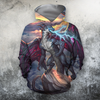 Awesome Hoodied 3D All Over Printer Hoodie Dragon Lighting  HD027