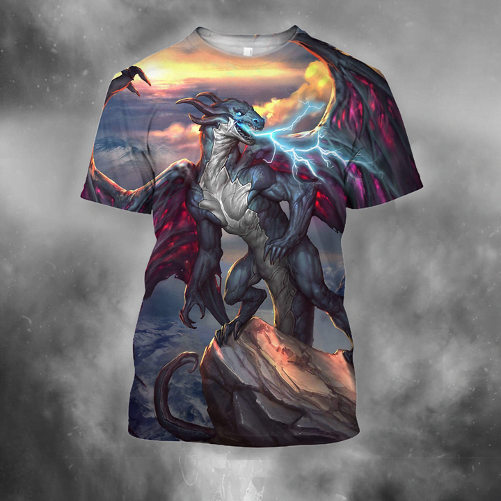 Awesome Hoodied 3D All Over Printer Hoodie Dragon Lighting  HD027