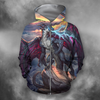 Awesome Hoodied 3D All Over Printer Hoodie Dragon Lighting  HD027