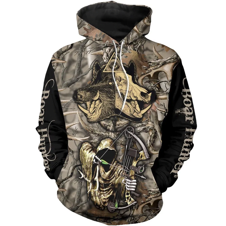3D All Over Print  Animals Boar Hunting for Men and Women Hoodie, T-Shirt, Zip Hoodies, Sweatshirt VN0015