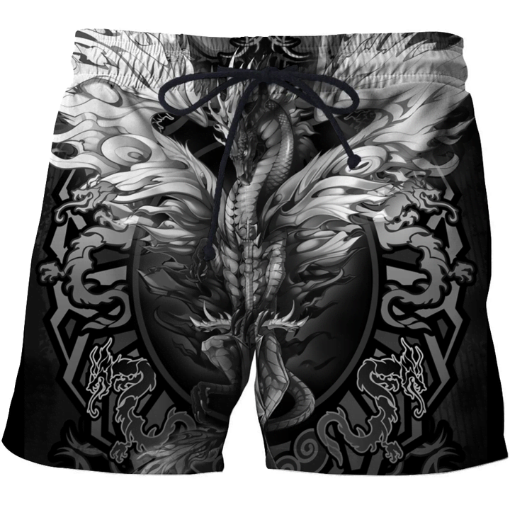 Awesome Hoodied 3D All Over Printer  Dragon Art Black for Men and Women HD004