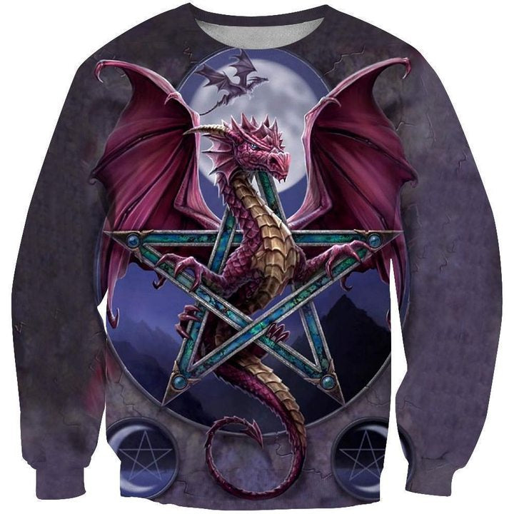 Awesome Hoodied 3D All Over Printer Dragon - Star - Full Size  HD012